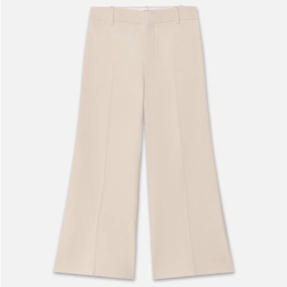 Frame Womens Le Crop Palazzo Trousers in Bone